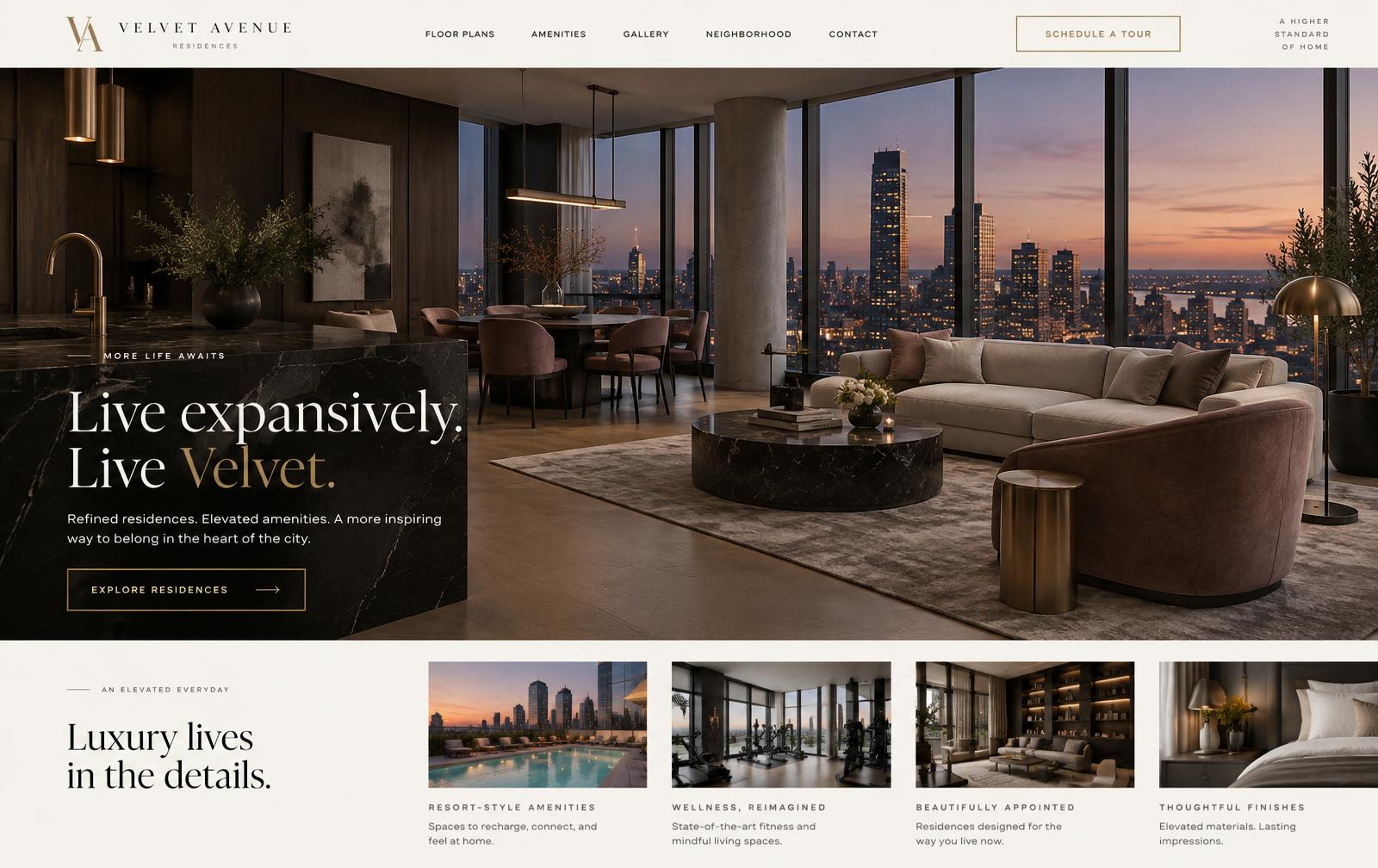 Velvet Avenue multifamily website theme